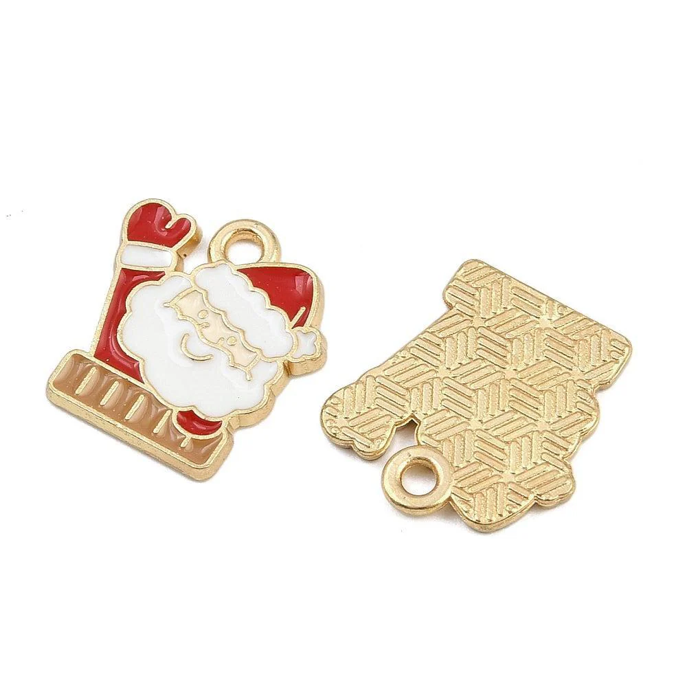 Bedel kerstmannetje goudkleurig 16mm - per stuk