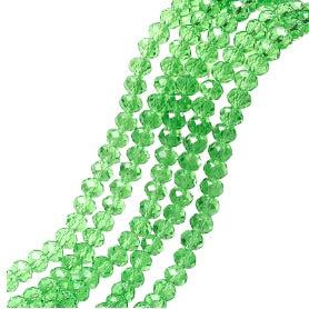 Facet rondel groen 4mm - ±120 stuks