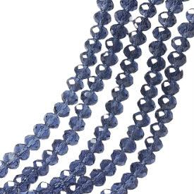 Facet rondel slate blue 4mm - ±120 stuks