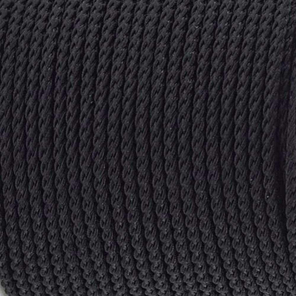Gevlochten polyester koord Zwart 2mm - 1 meter