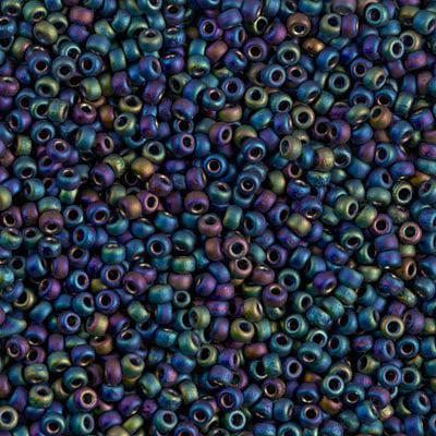 Miyuki rocailles 11-401FR Matte black AB 11/0 (2mm) - 5 gram