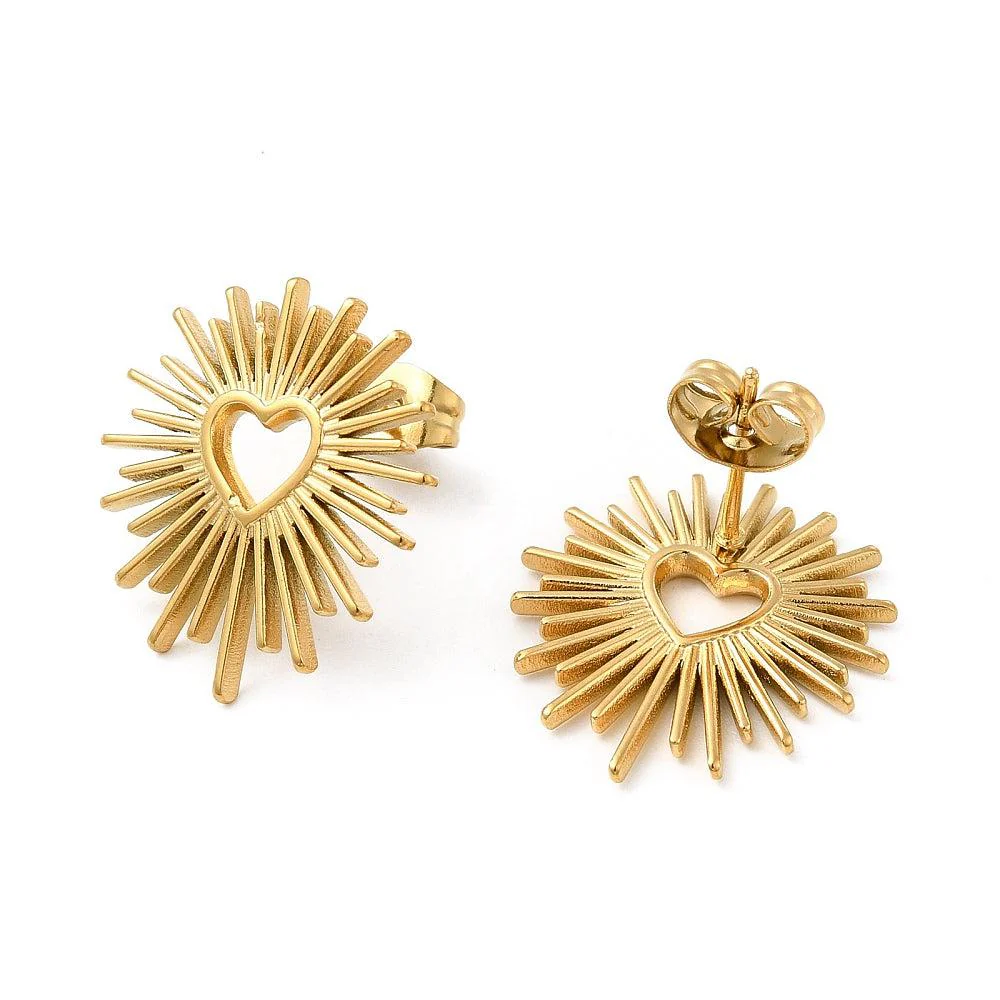 Oorbellen goud 18K hart 20x18mm