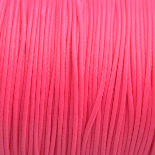 Waxkoord shiny hot pink 1mm - 5 meter